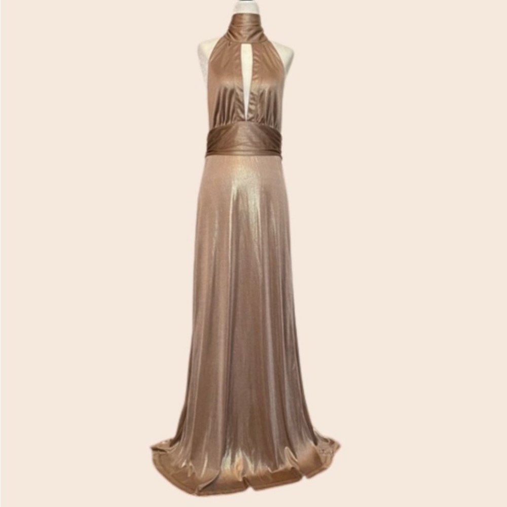 Guess by Marciano Gold Marilyn Gown with Train Size Large